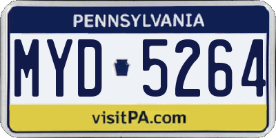 PA license plate MYD5264