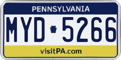 PA license plate MYD5266