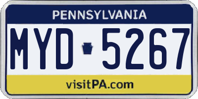 PA license plate MYD5267