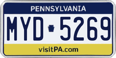 PA license plate MYD5269