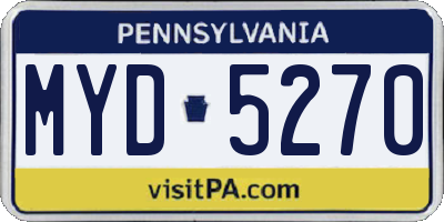 PA license plate MYD5270