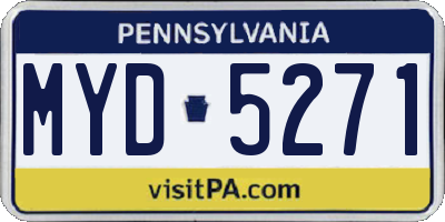 PA license plate MYD5271