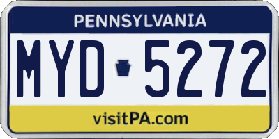 PA license plate MYD5272