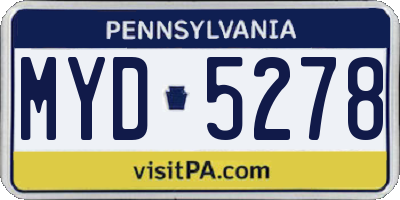PA license plate MYD5278