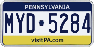 PA license plate MYD5284
