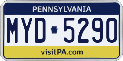 PA license plate MYD5290