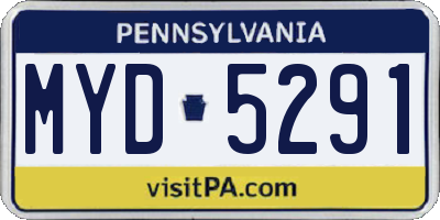 PA license plate MYD5291