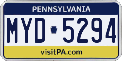 PA license plate MYD5294