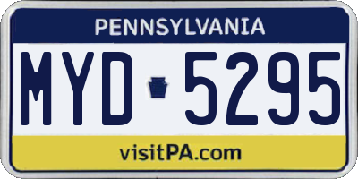 PA license plate MYD5295