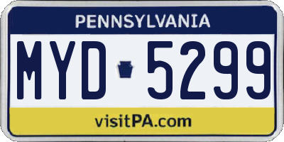 PA license plate MYD5299