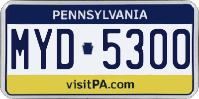 PA license plate MYD5300