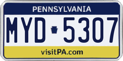 PA license plate MYD5307