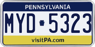 PA license plate MYD5323