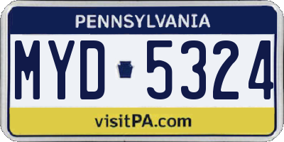 PA license plate MYD5324