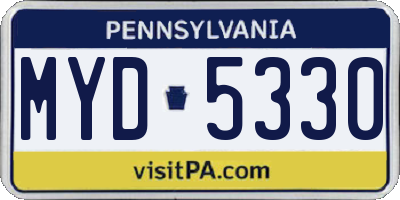 PA license plate MYD5330