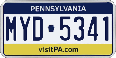 PA license plate MYD5341