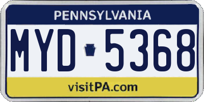 PA license plate MYD5368