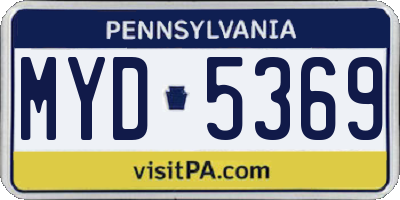 PA license plate MYD5369