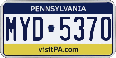 PA license plate MYD5370