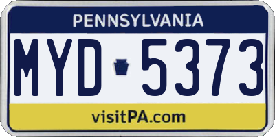 PA license plate MYD5373