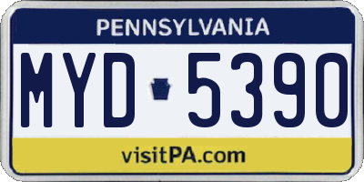 PA license plate MYD5390