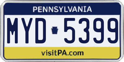 PA license plate MYD5399