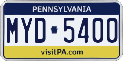 PA license plate MYD5400