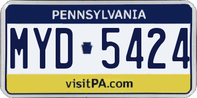 PA license plate MYD5424