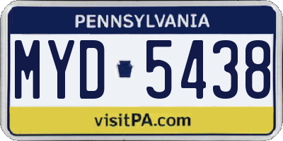 PA license plate MYD5438
