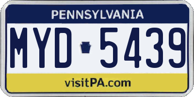 PA license plate MYD5439