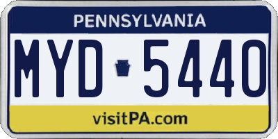 PA license plate MYD5440