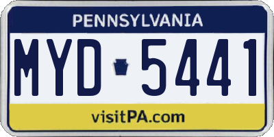 PA license plate MYD5441