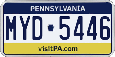 PA license plate MYD5446
