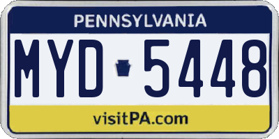 PA license plate MYD5448