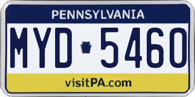 PA license plate MYD5460