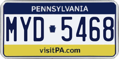 PA license plate MYD5468
