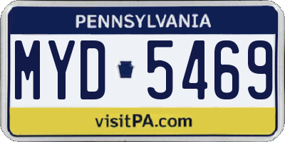 PA license plate MYD5469