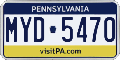 PA license plate MYD5470