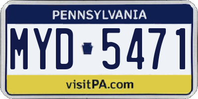 PA license plate MYD5471