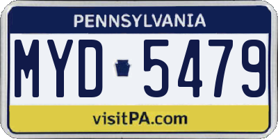 PA license plate MYD5479