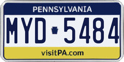 PA license plate MYD5484