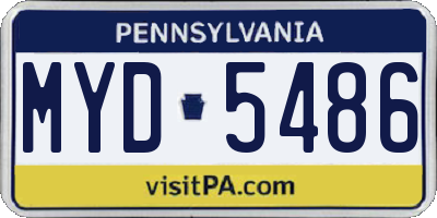 PA license plate MYD5486