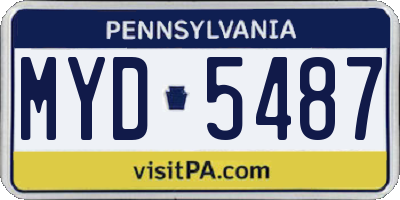 PA license plate MYD5487