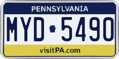 PA license plate MYD5490