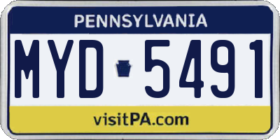 PA license plate MYD5491