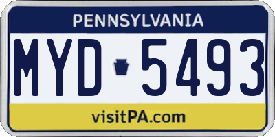 PA license plate MYD5493