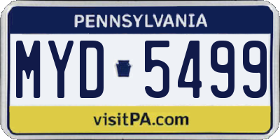 PA license plate MYD5499