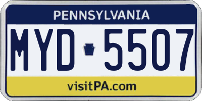 PA license plate MYD5507