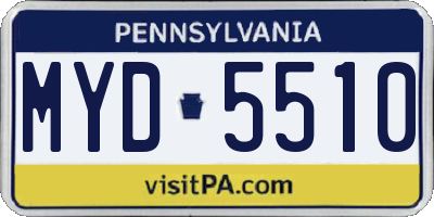 PA license plate MYD5510