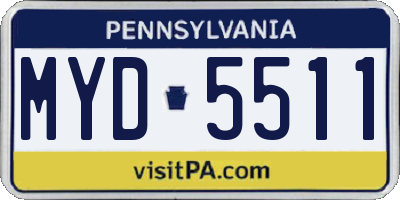 PA license plate MYD5511